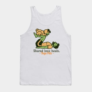 Shared love heals, Yoga pets - Yoga with pets Tank Top